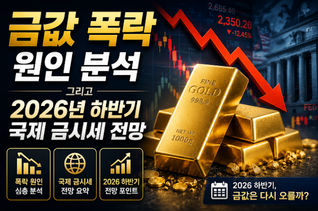 금값 폭락 원인 분석과 2026년 하반기 국제 금시세 전망 요약
